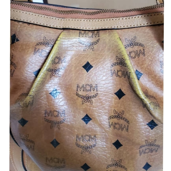 MCM Cognac Visetos shoudler Bag - Picture 9 of 14